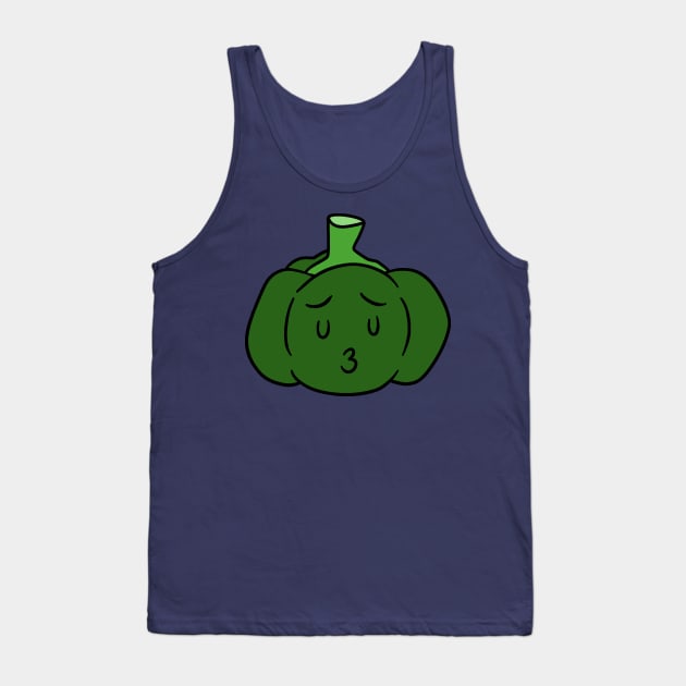 Kissy Face - Green Bell Pepper Tank Top by saradaboru